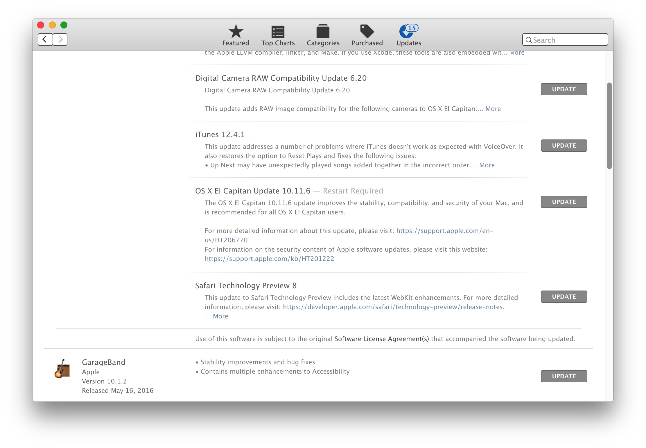 mac app store update for el capitan